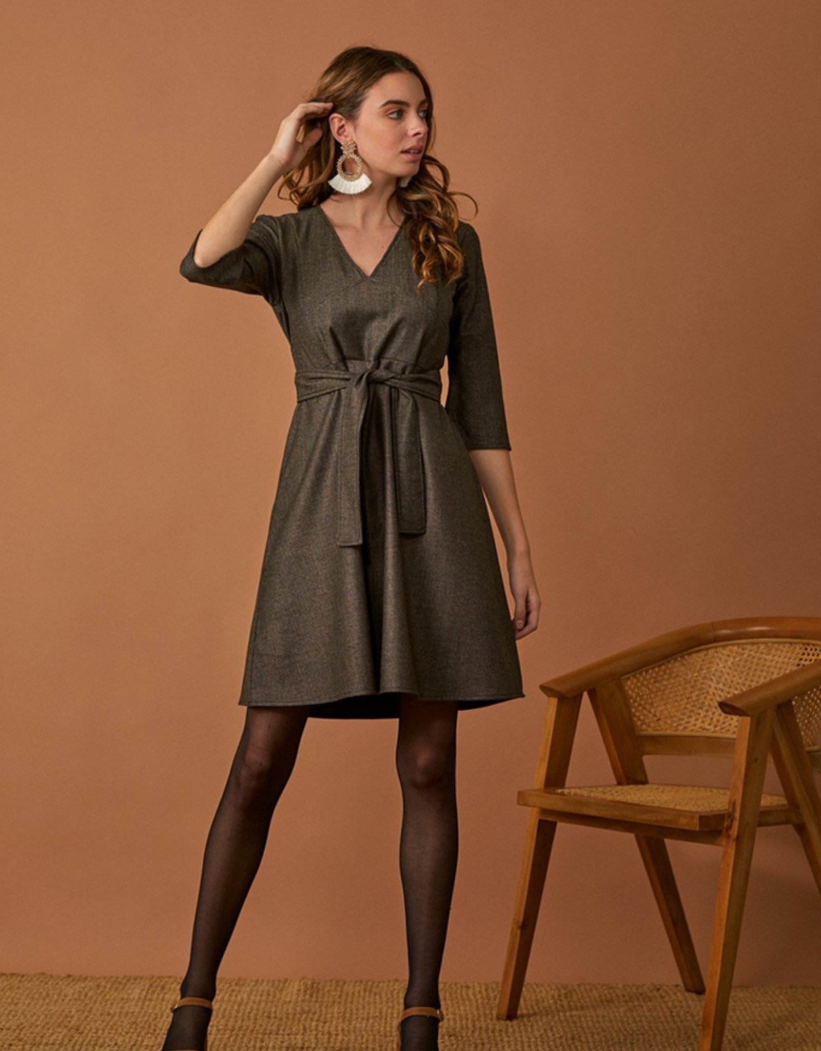 Alexis Dress Herringbone