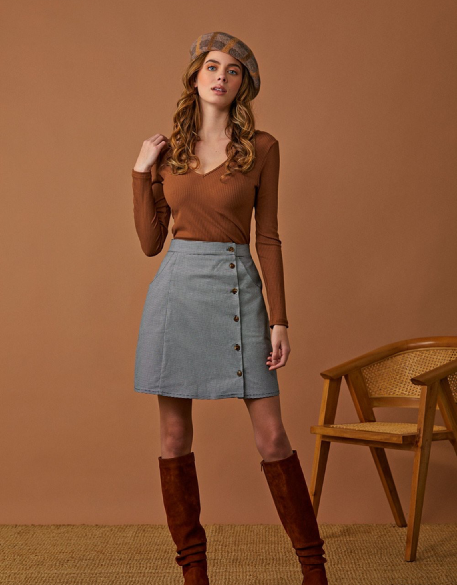 Louise Skirt - Houndstooth