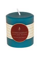 3" Round Beeswax Pillar-Teal