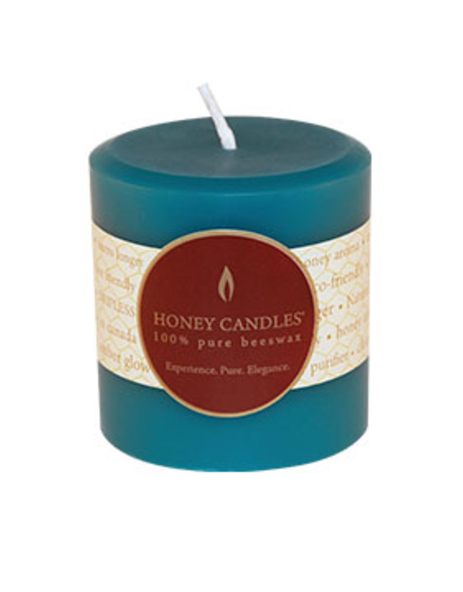 3" Round Beeswax Pillar-Teal