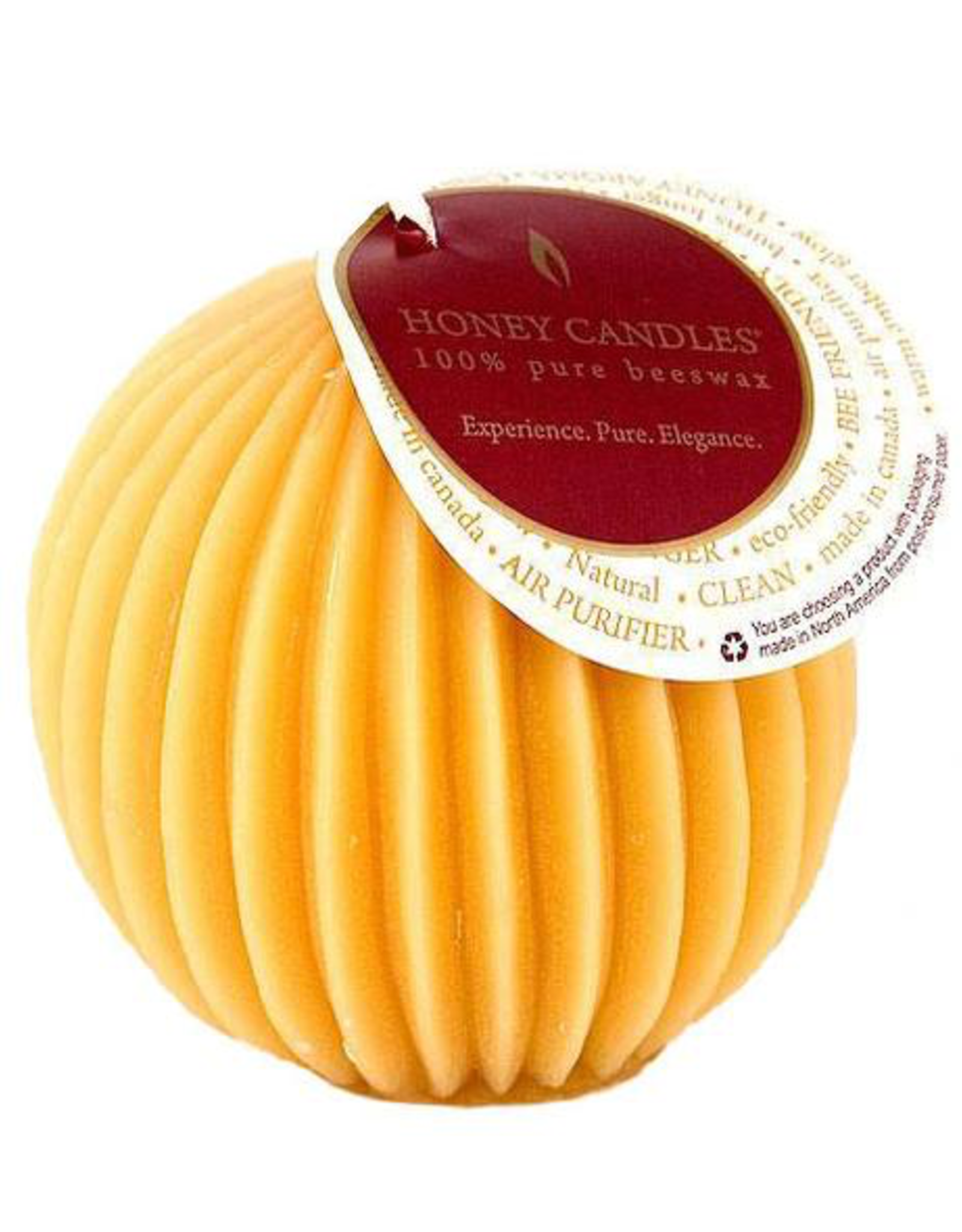 Fluted Beeswax Sphere-Natural