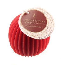 Fluted Beeswax Sphere-Red
