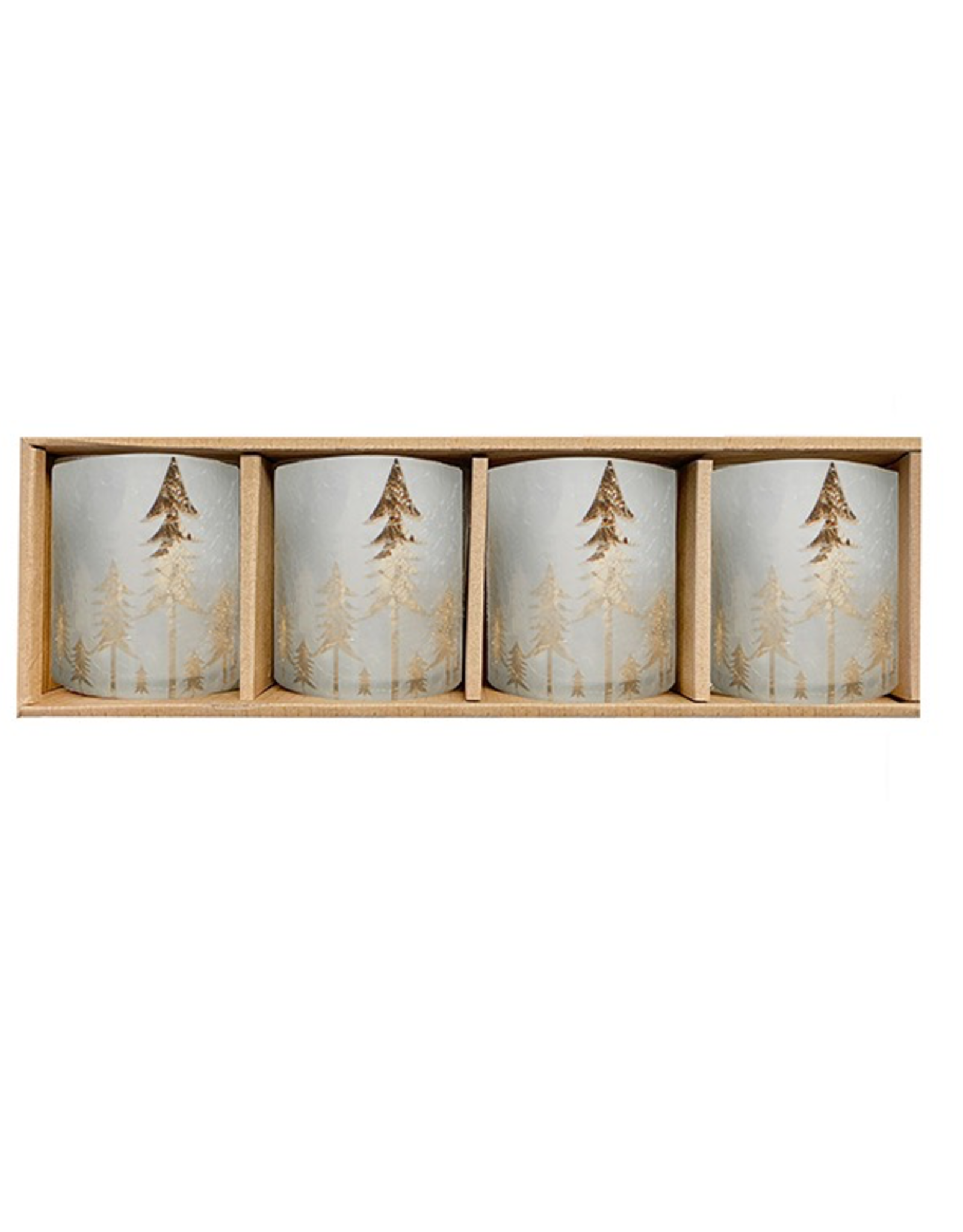 Frosted Forest Candle Holders, Set/4
