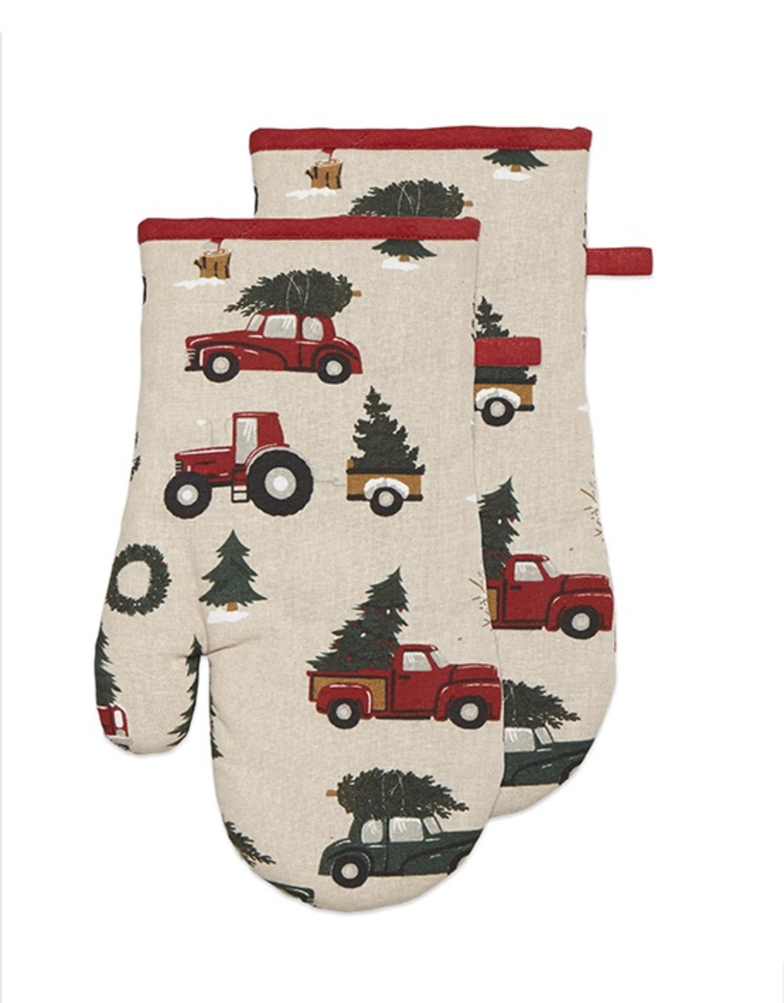 Vintage Christmas Oven Mitts, Set/2