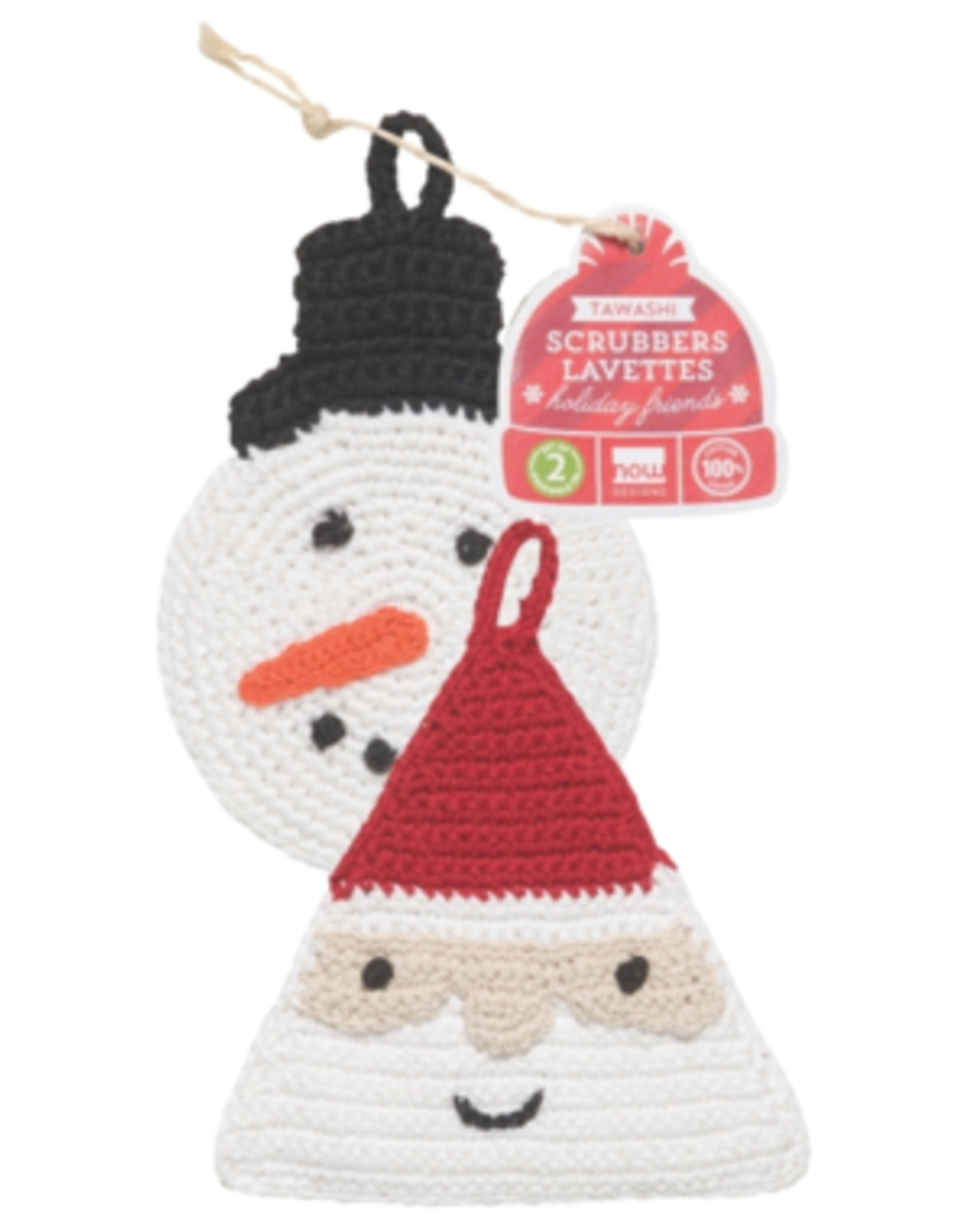 Snowman And Saint Nick Tawashi Scrubbers