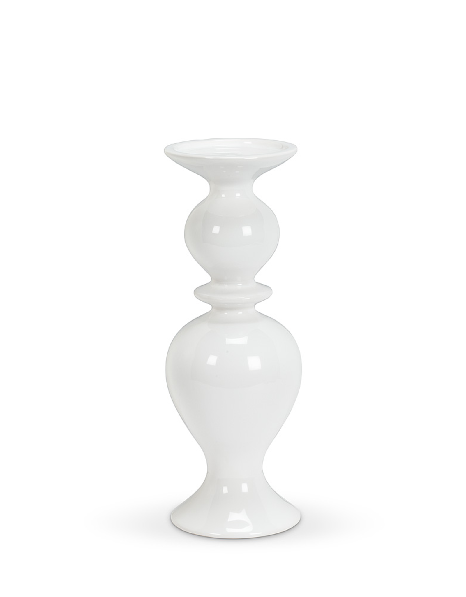 Shapely White Pillar Holder, Medium