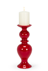 Shapely Red Pillar Holder, Medium