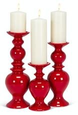 Shapely Red Pillar Holder, Medium