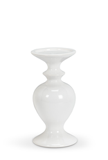 Shapely White Pillar Holder, Small