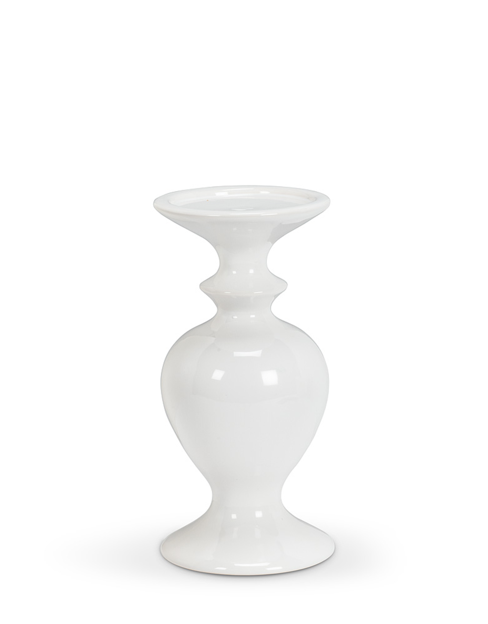 Shapely White Pillar Holder, Small
