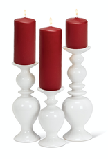 Shapely White Pillar Holder, Small