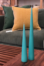 Cone Candle Light Turquoise Medium