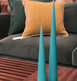 Cone Candle Light Turquoise Medium