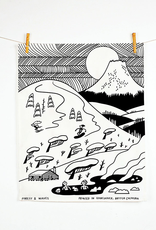 Snow Mountain Linen Tea Towel