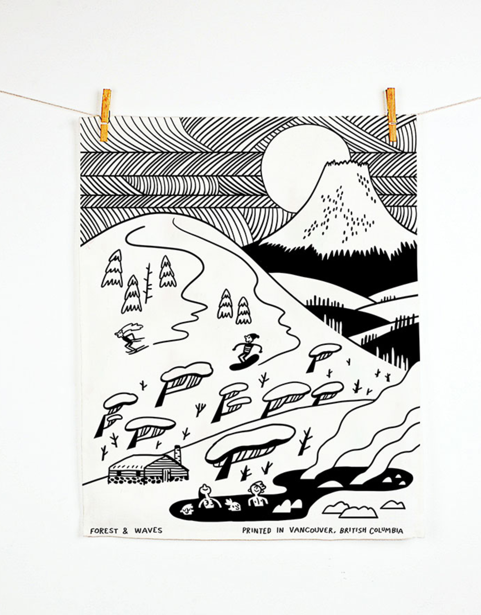 Snow Mountain Linen Tea Towel