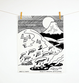 Snow Mountain Linen Tea Towel