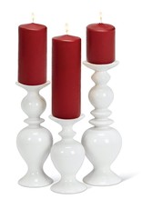 Shapely White Pillar Holder, Medium