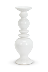 Shapely White Pillar Holder, Large