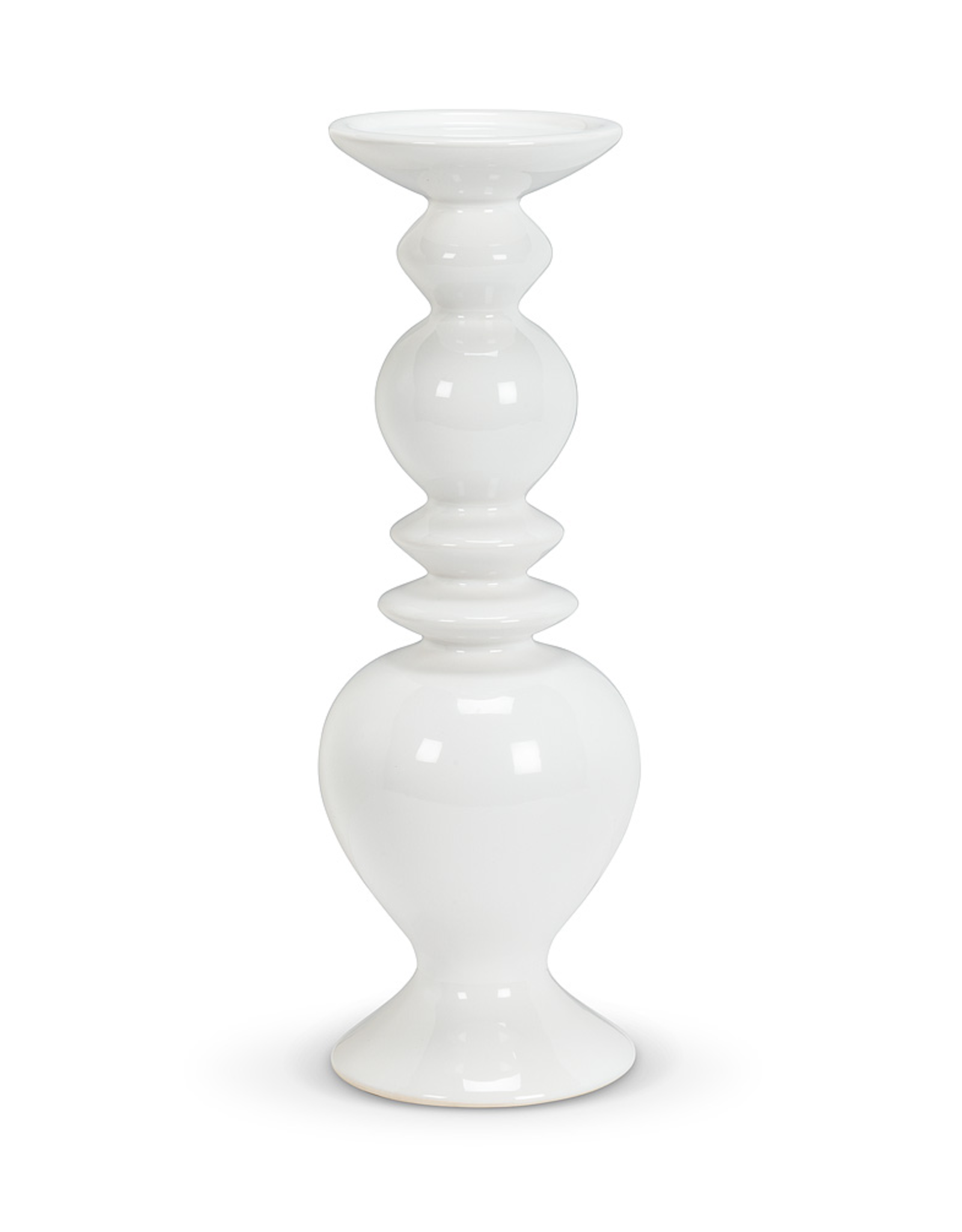 Shapely White Pillar Holder, Large