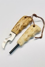 Survival Kit - Flint & Can/Bottle Opener Curly Birch