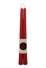12" Beeswax Taper Pair-Red