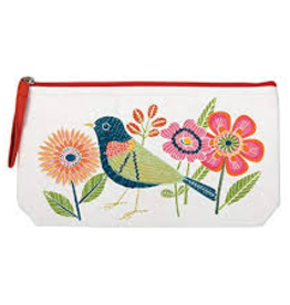 Avian Friends Embroidered Pouch
