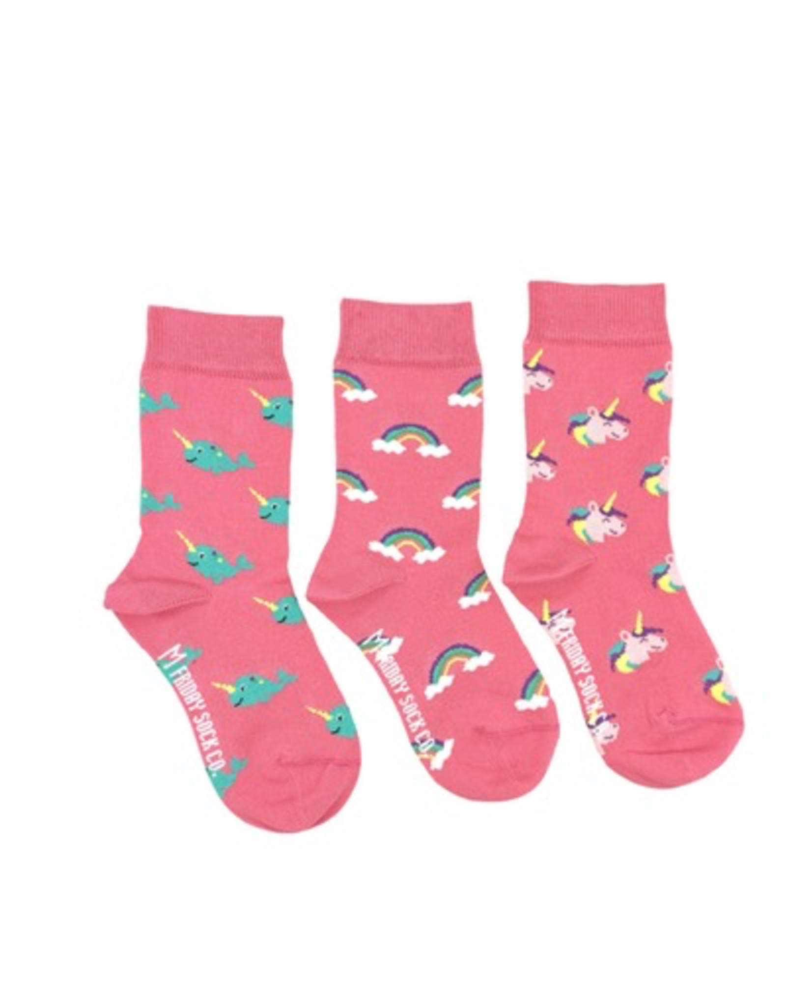Rainbow Unicorn Narwhal Kids Socks-Age 5-7