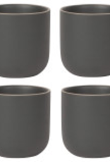 Orb Teacup Set Black, Set/4
