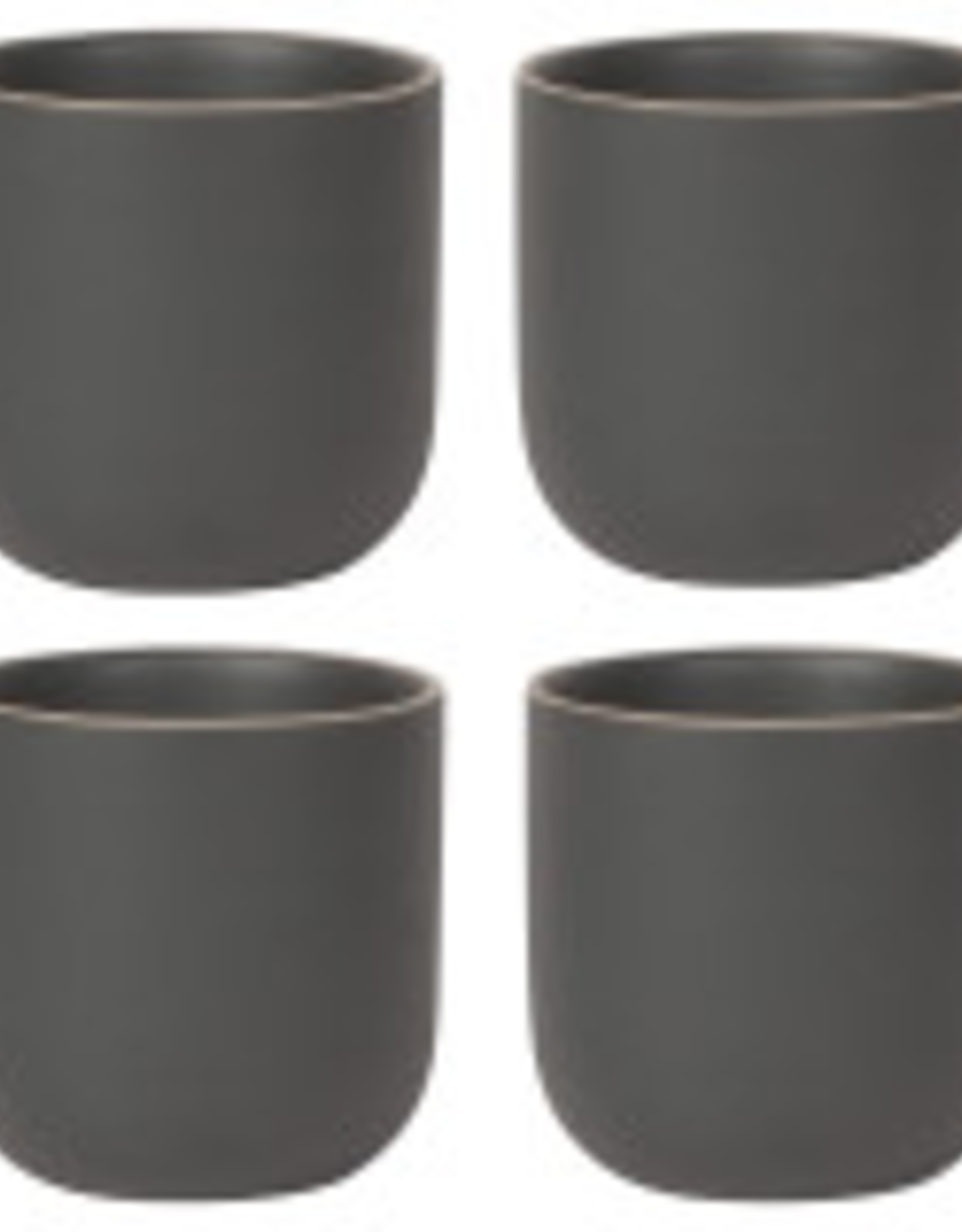 Orb Teacup Set Black, Set/4