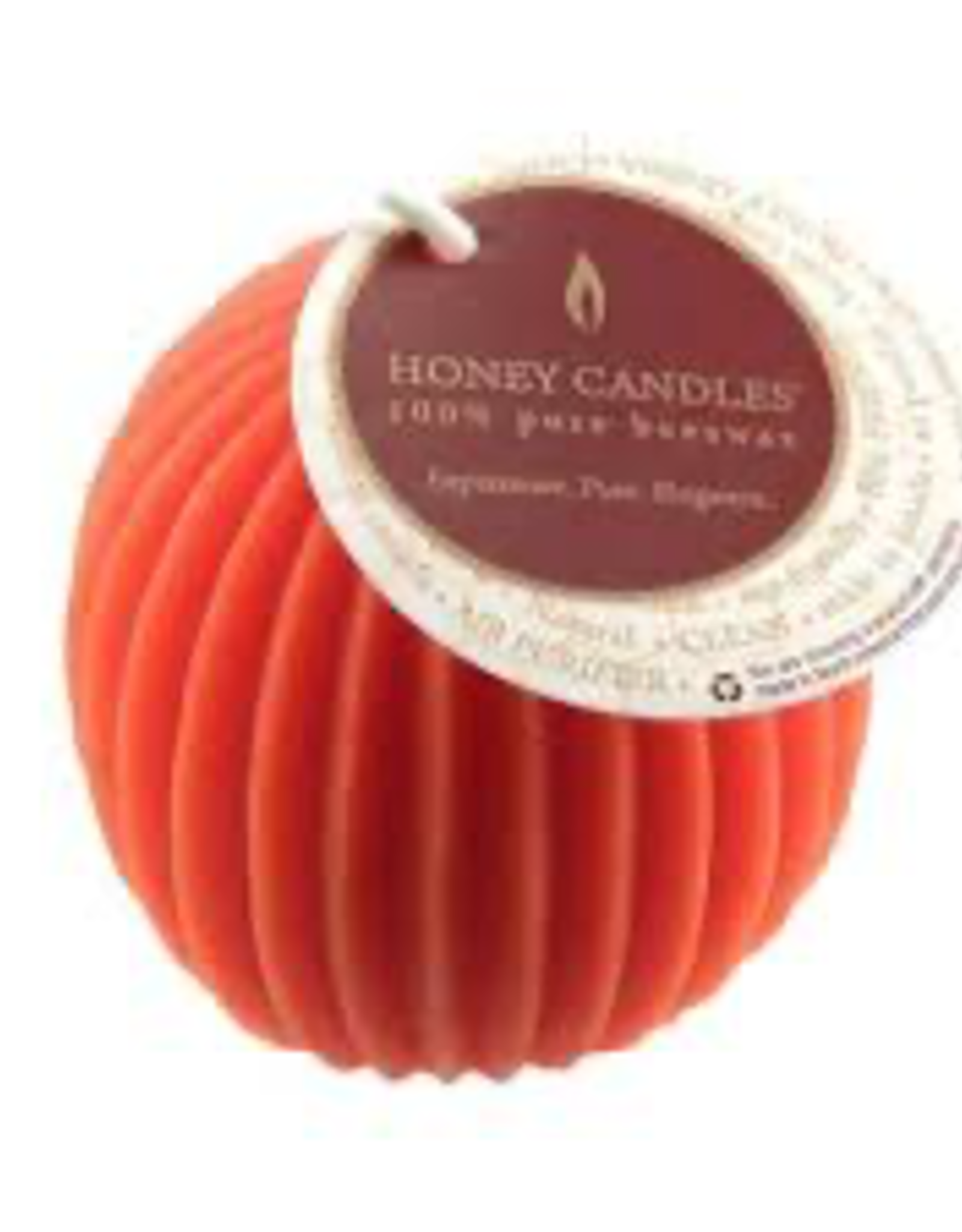 Fluted Beeswax Sphere - Tangerine
