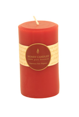 5" Round Beeswax Pillar - Red