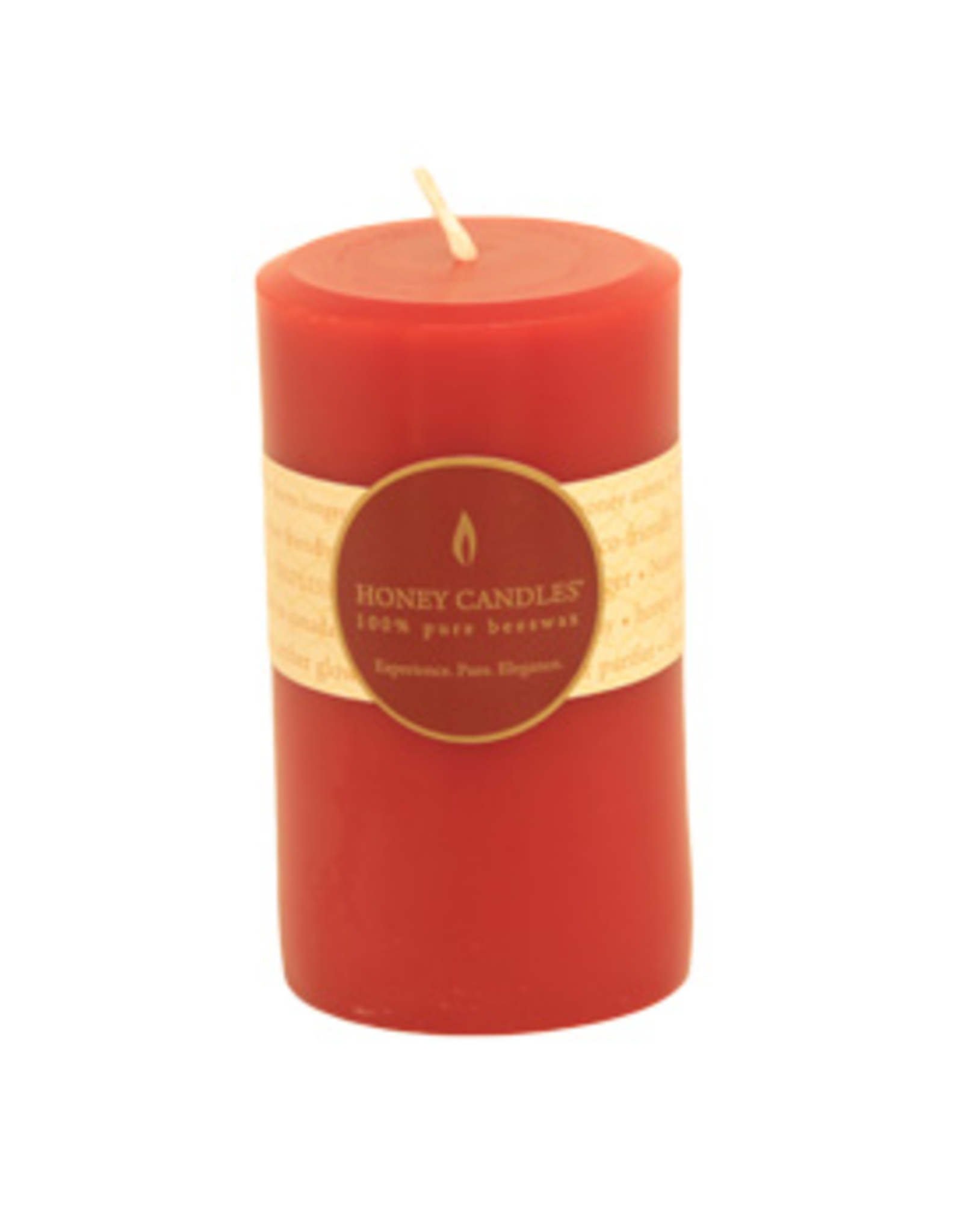 5" Round Beeswax Pillar - Red