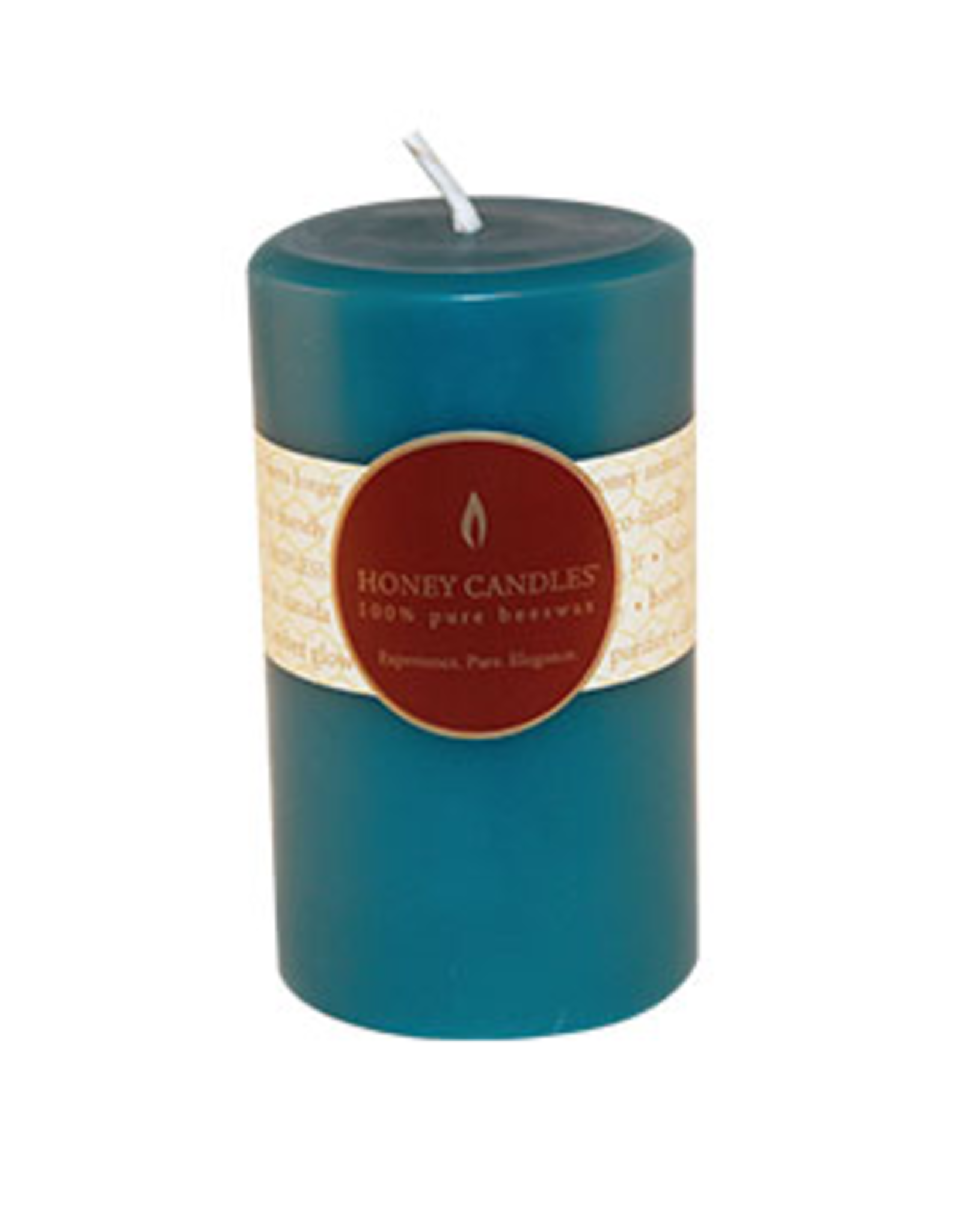 5" Round Beeswax Pillar - Glacier Teal