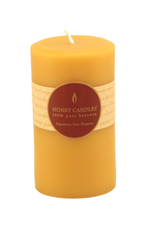 5" Round Beeswax Pillar-Natural