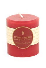 3" Round Beeswax Pillar - Red