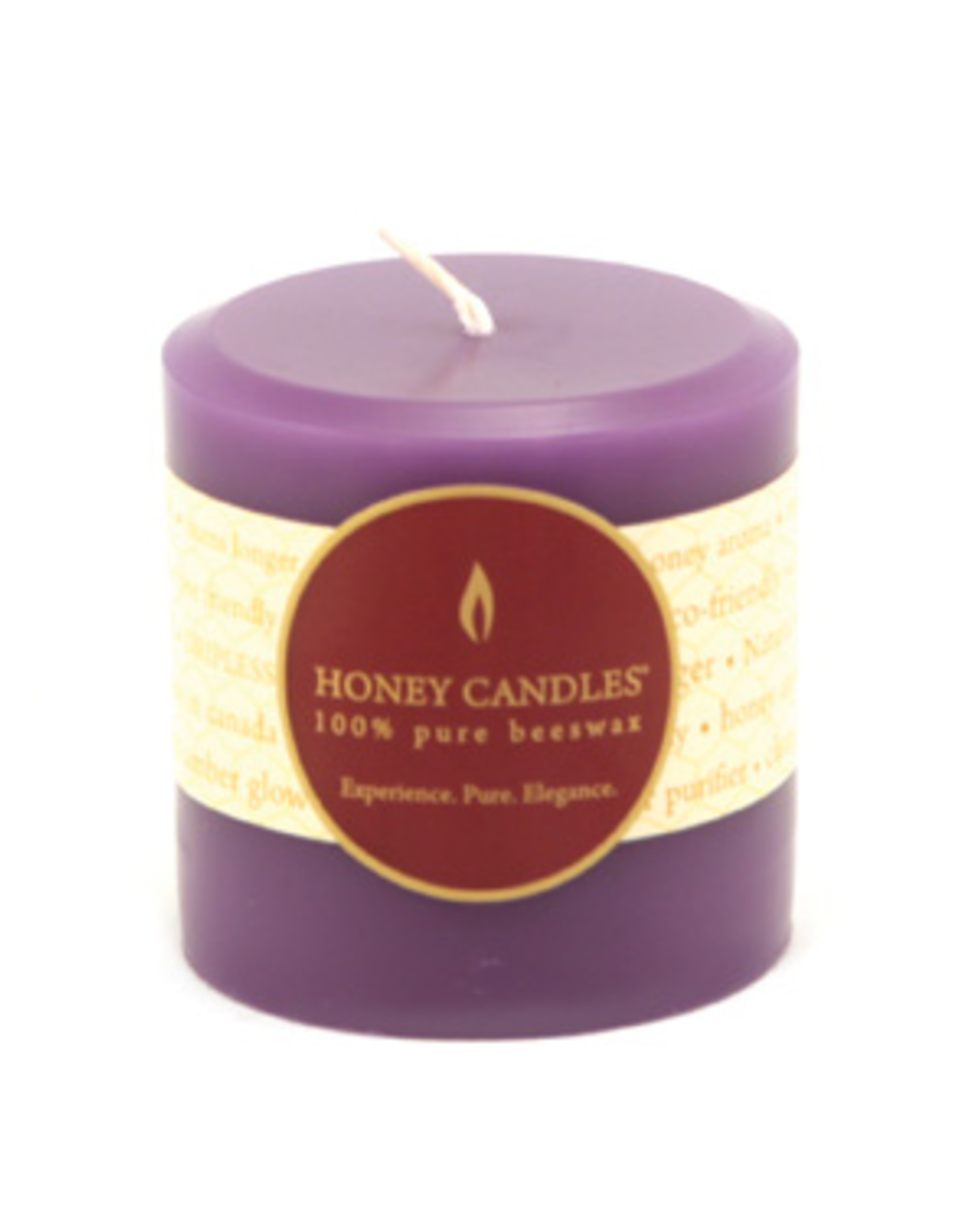3" Round Beeswax Pillar - Spring Crocus