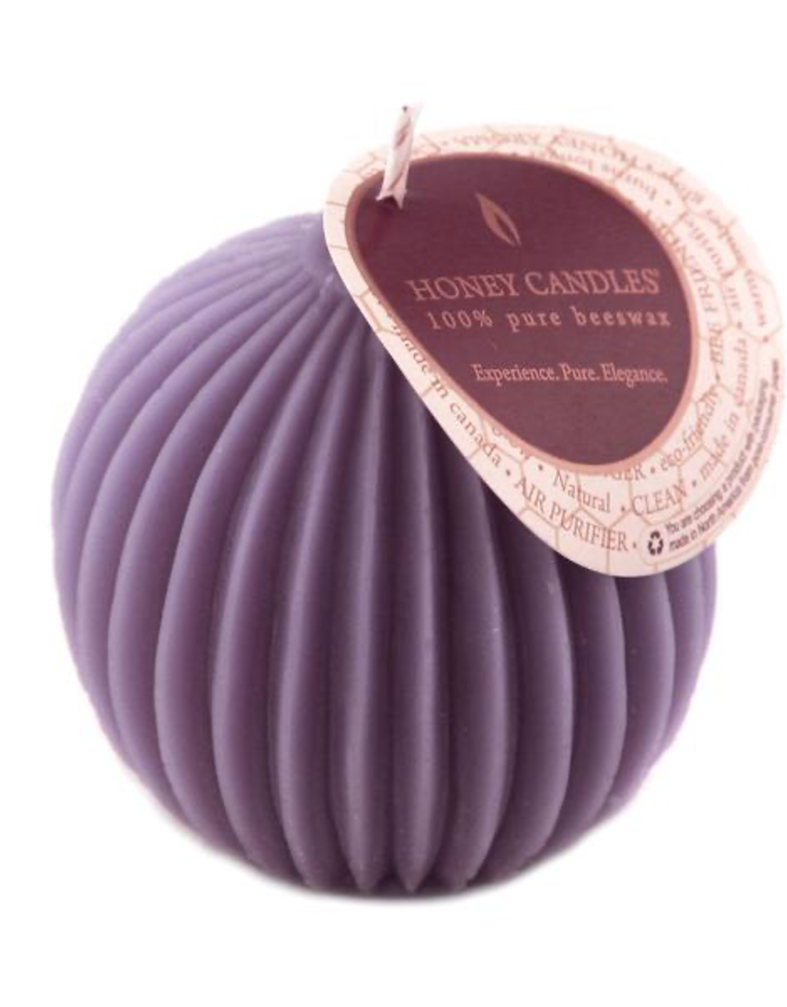 Fluted Beeswax Sphere - Spring Crocus