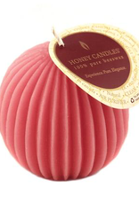 Fluted Beeswax Sphere - Paris Pink