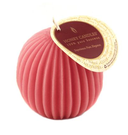 Fluted Beeswax Sphere - Paris Pink