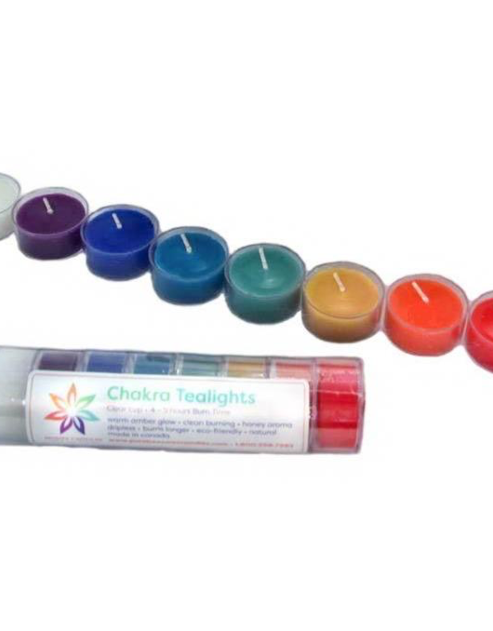 Beeswax Rainbow Chakra Tealights