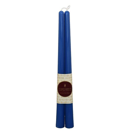 12" Beeswax Taper Pair-Blue