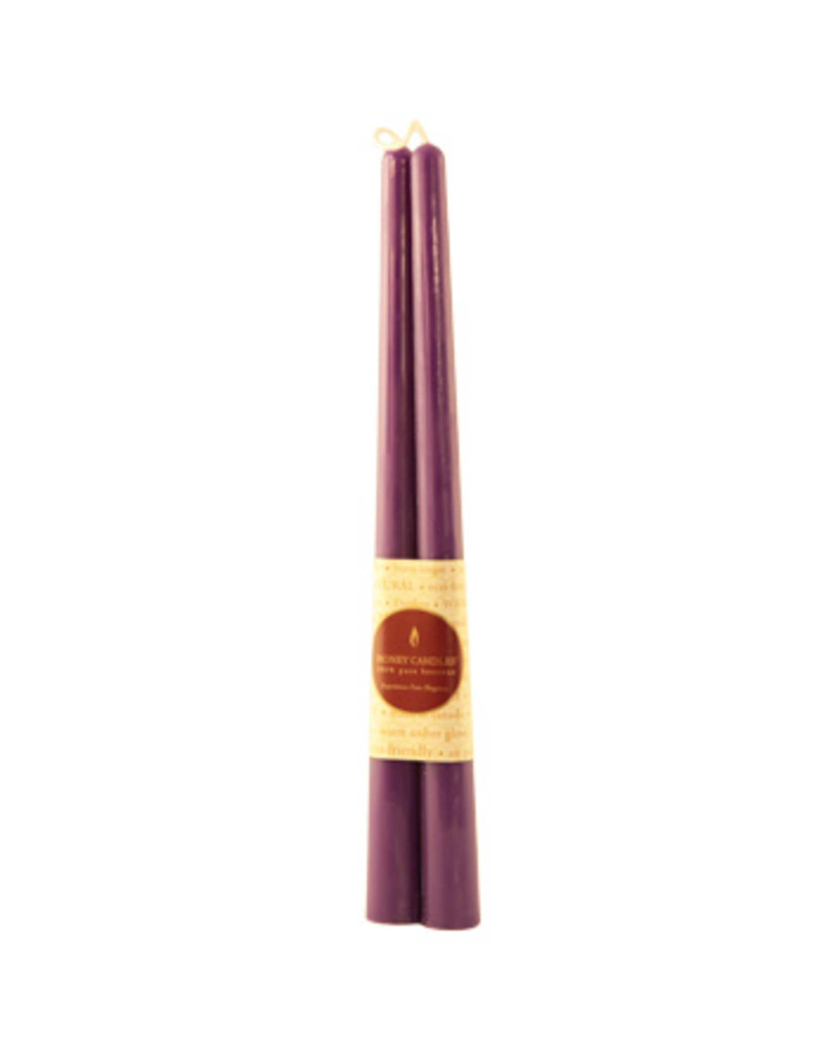 12" Beeswax Taper Pair-Violet