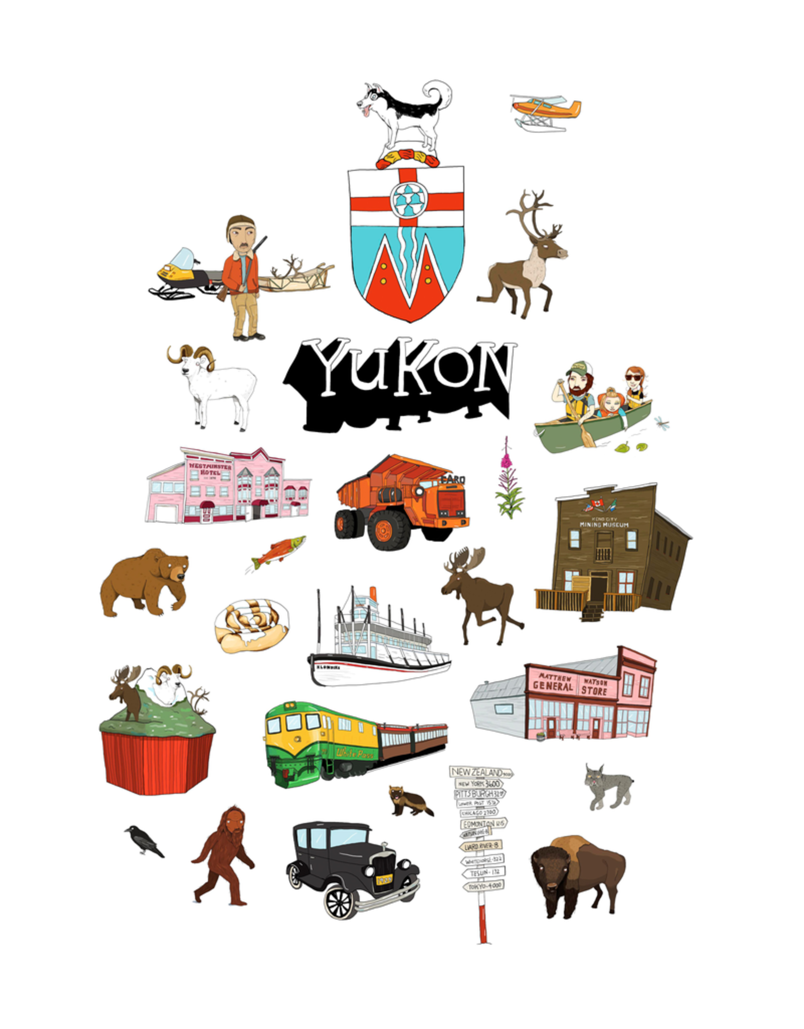 Yukon Landmarks Tea Towel