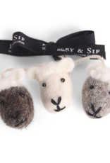 Sheep Face Ornaments - Fair Trade Set/3