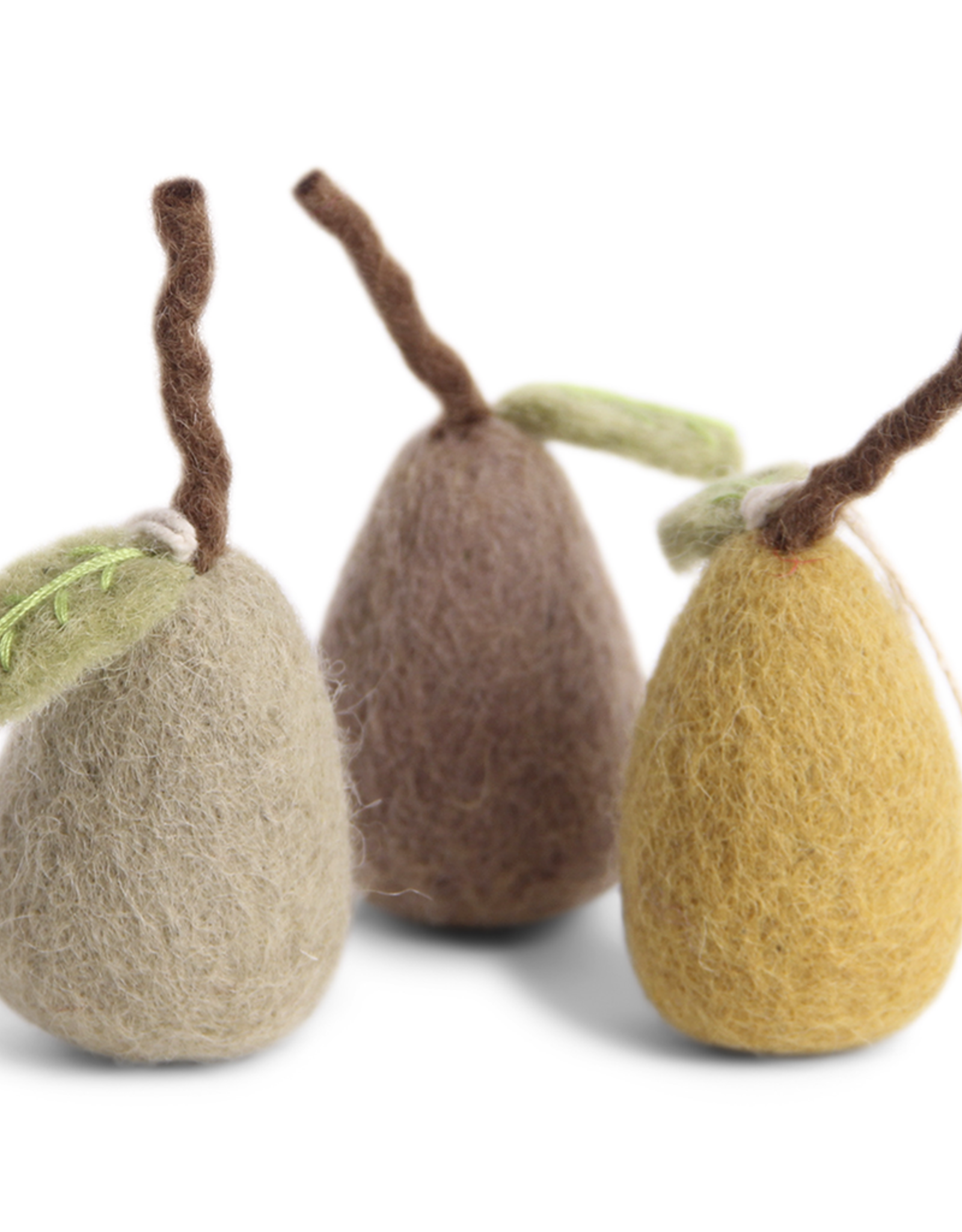 Felted Pear Ornaments - Fair Trad Set/3