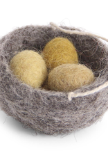 Hanging Ornament Nest W 3 Eggs, Fair Trade
