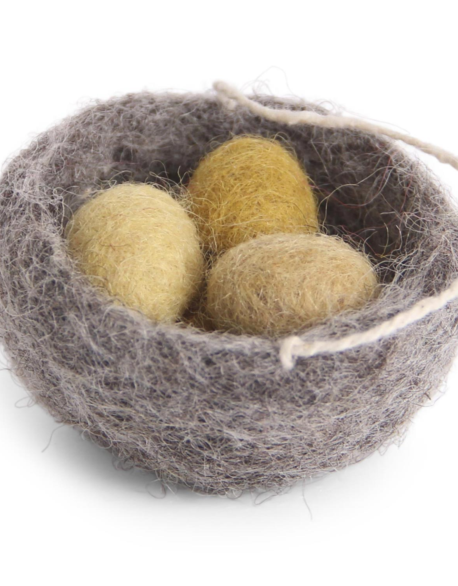 Hanging Ornament Nest W 3 Eggs, Fair Trade