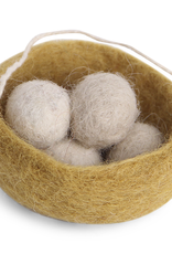 Felted Nest Hanging Ornament, Grey - Fair Trade