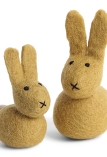 Felted Spring Decorations Set/2 Bunnies, Ochre