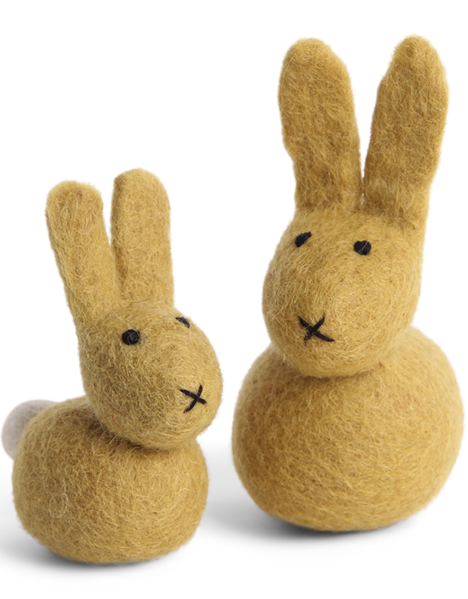 Felted Spring Decorations Set/2 Bunnies, Ochre